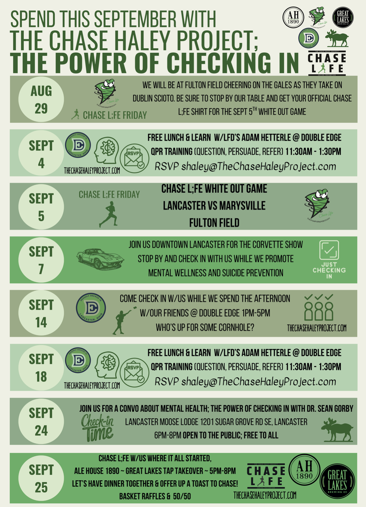 September 2025 Upcoming event flier